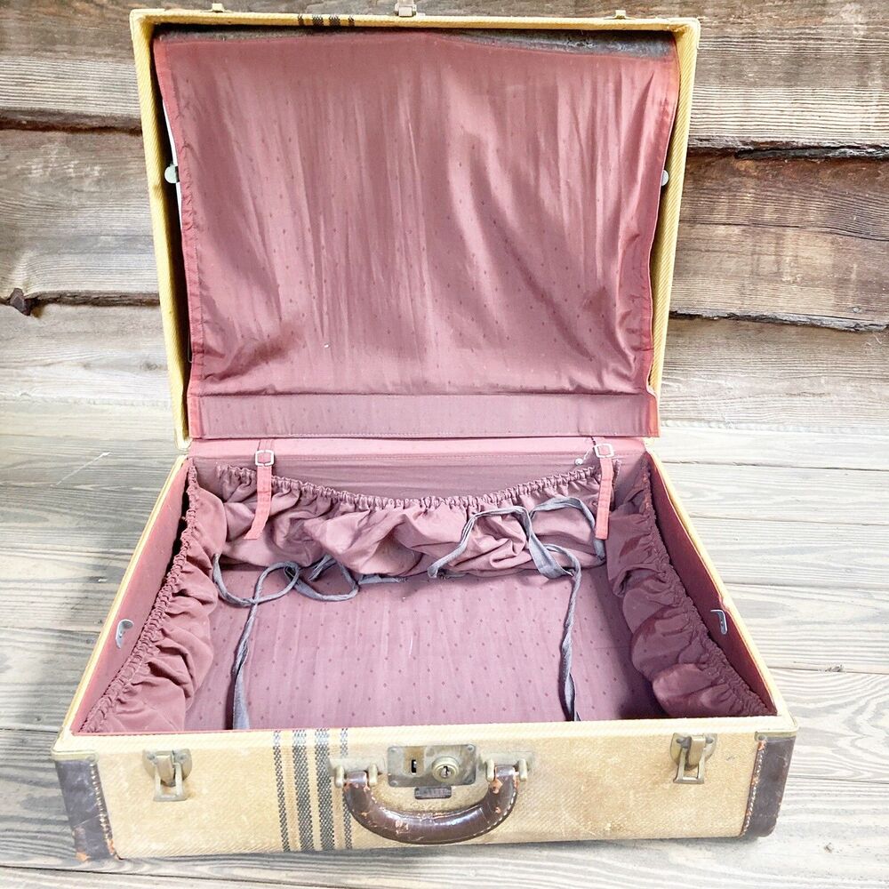 Vintage Tweed Train Case Kleber Luggage - Picture 4 of 8